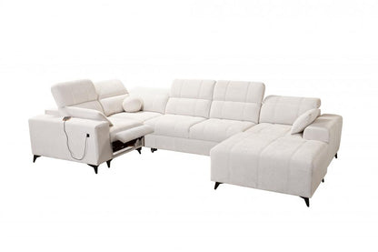 DAFINE IV MIX CORNER SOFA WITH ELECTRIC PULL-OUT FOOTREST AND STORAGE CONTAINER