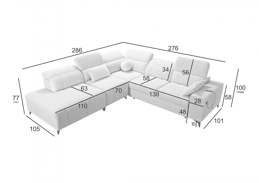 DAFINE IX CORNER SOFA | CHAISE SOFA | BED AND STORAGE CONTAINER