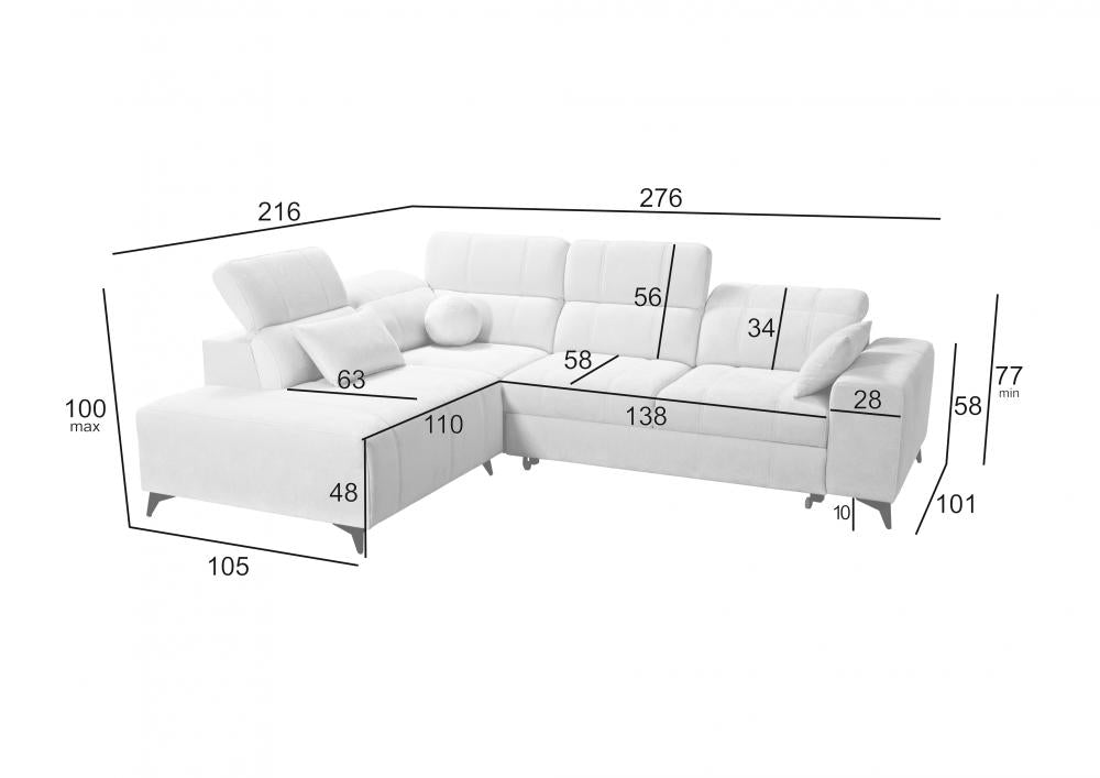 DAFINE VII CORNER SOFA | CHAISE SOFA | BED AND STORAGE CONTAINER