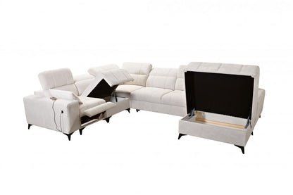 DAFINE VIII MIX LARGE U SHAPE CORNER SOFA WITH ELECTRIC PULL-OUT FOOTREST AND STORAGE CONTAINER