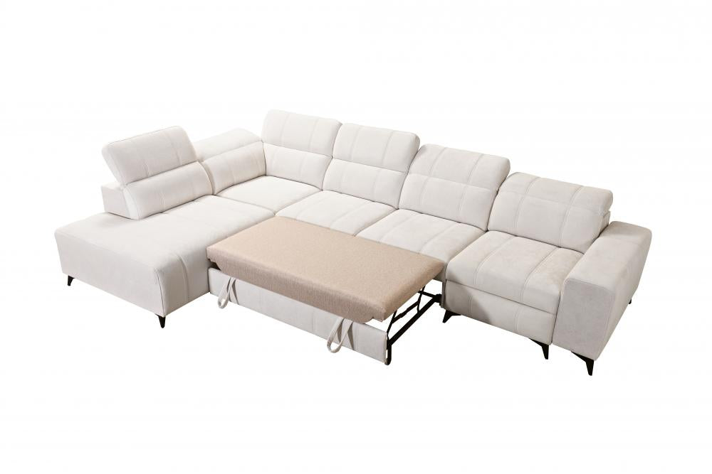 DAFINE XI MIX CORNER SOFA WITH ELECTRIC PULL OUT FOOTREST TOP IMAGE