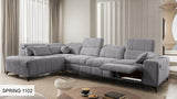 DAFINE XI MIX VELVET CORNER SOFA WITH ELECTRIC PULL-OUT FOOTREST AND STORAGE CONTAINER