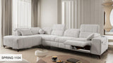 DAFINE XI MIX FABRIC LARGE CORNER SOFA WITH ELECTRIC PULL-OUT FOOTREST AND STORAGE CONTAINER