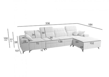 DAFINE XII LARGE CORNER SOFA | CHAISE SOFA | BED & STORAGE CONTAINER