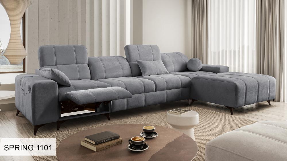 DAFINE XII MIX LARGE CORNER SOFA WITH ELECTRIC PULL-OUT FOOTREST AND STORAGE CONTAINER