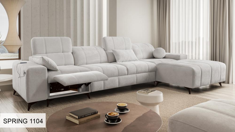 DAFINE XII MIX LARGE CORNER SOFA WITH ELECTRIC PULL-OUT FOOTREST AND STORAGE CONTAINER