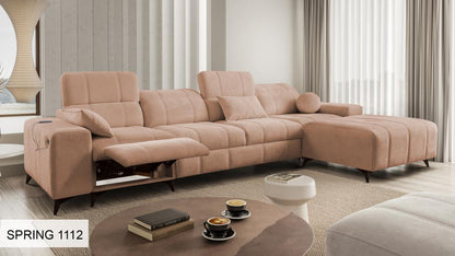 DAFINE XII MIX LARGE CORNER SOFA WITH ELECTRIC PULL-OUT FOOTREST AND STORAGE CONTAINER