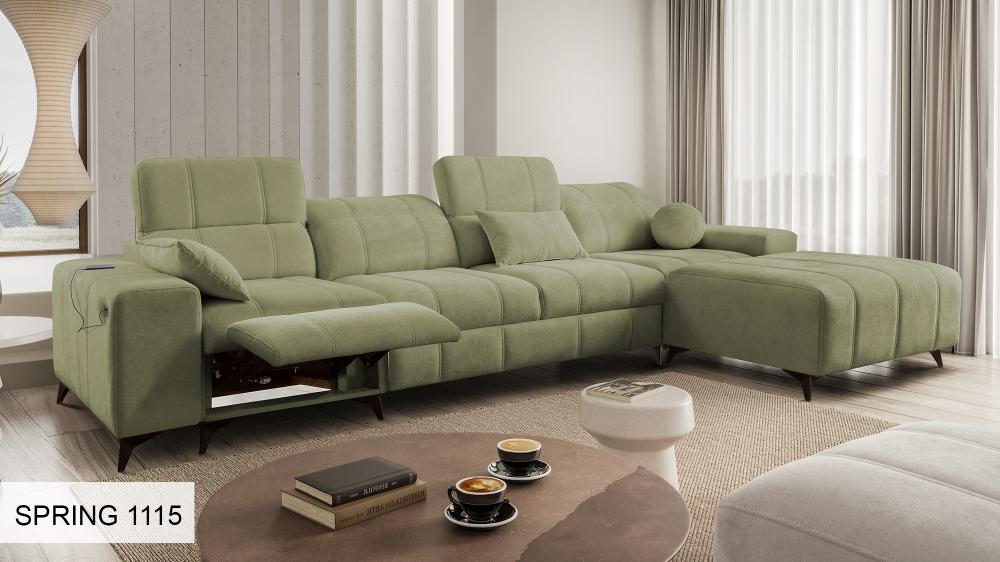 DAFINE XII MIX LARGE CORNER SOFA WITH ELECTRIC PULL-OUT FOOTREST AND STORAGE CONTAINER