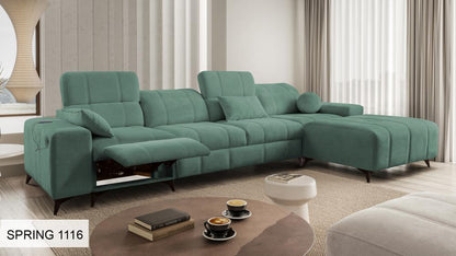 DAFINE XII MIX LARGE CORNER SOFA WITH ELECTRIC PULL-OUT FOOTREST AND STORAGE CONTAINER