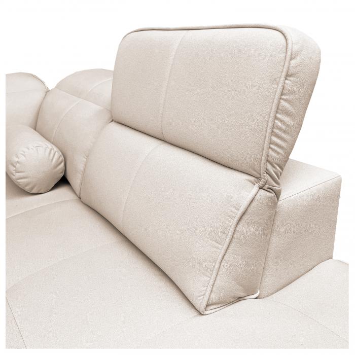 Beige Divano corner sofa with a wedge-shaped backrest on a white background