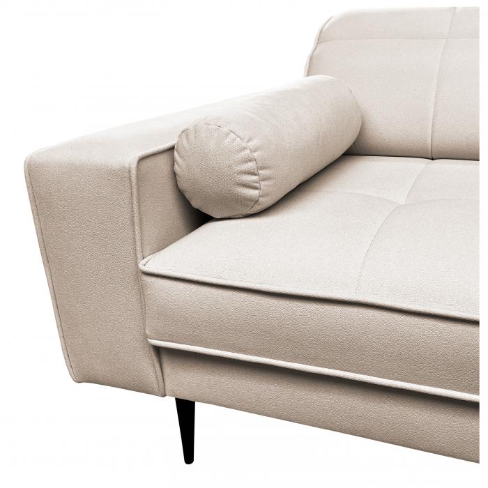 Beige Divan corner sofa with a pillow on a white background 