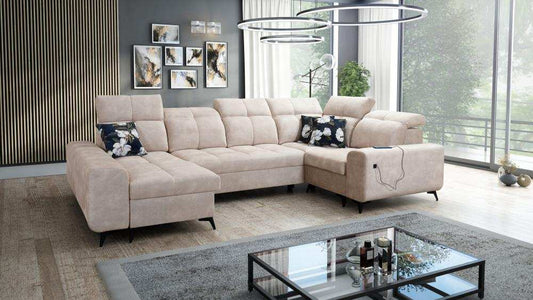 Glow IV LHF Storage Chaise 2 Corner 3 Sofa Bed