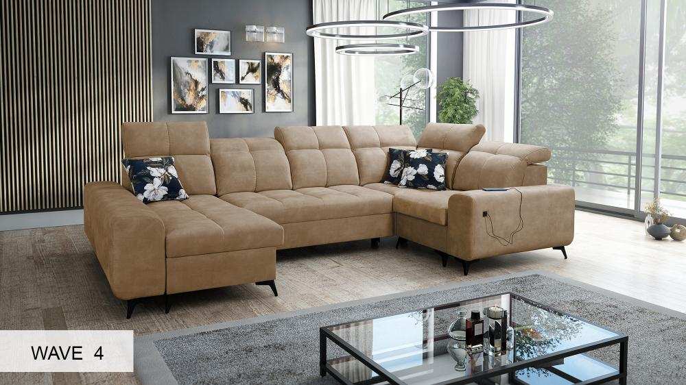 Glow IV LHF Storage Chaise 2 Corner 3 Sofa Bed