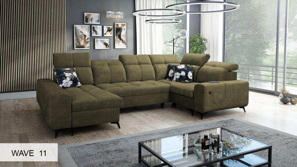 Glow IV LHF Storage Chaise 2 Corner 3 Sofa Bed