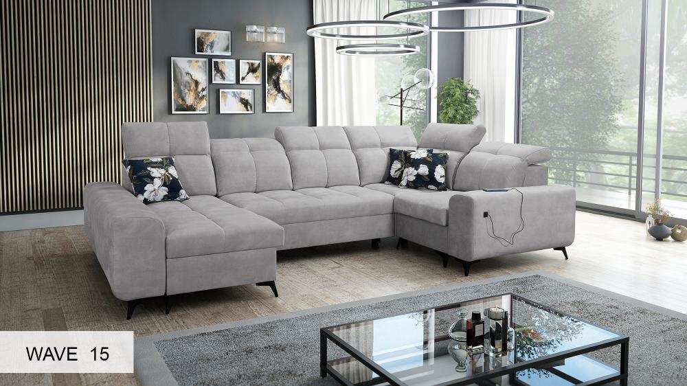 Glow IV LHF Storage Chaise 2 Corner 3 Sofa Bed