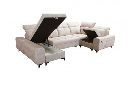 Glow IV LHF Storage Chaise 2 Corner 3 Sofa Bed