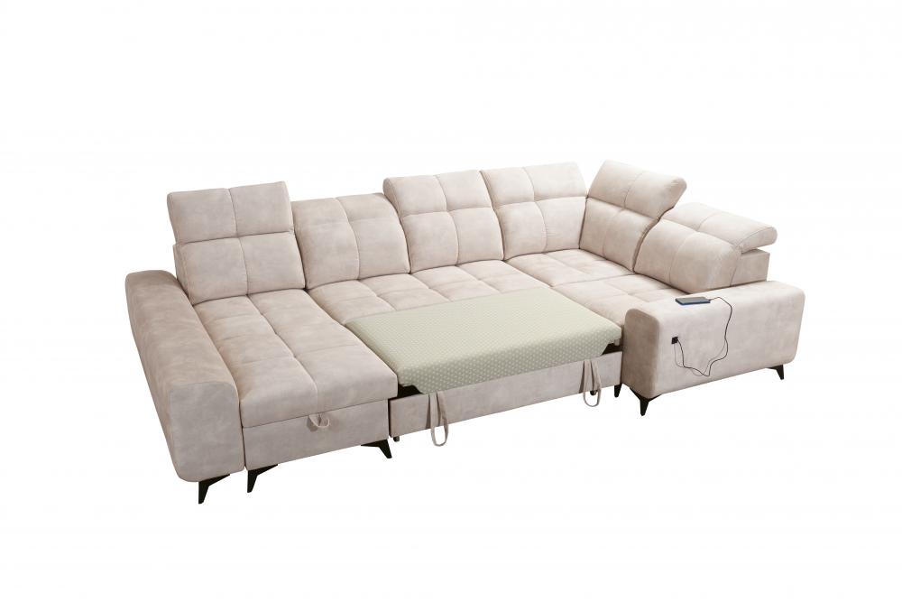 Glow IV LHF Storage Chaise 2 Corner 3 Sofa Bed