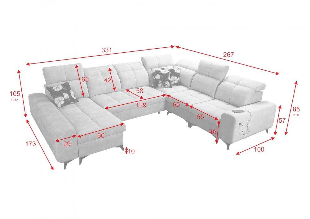 Glow VIII U-Shaped Corner Sofa