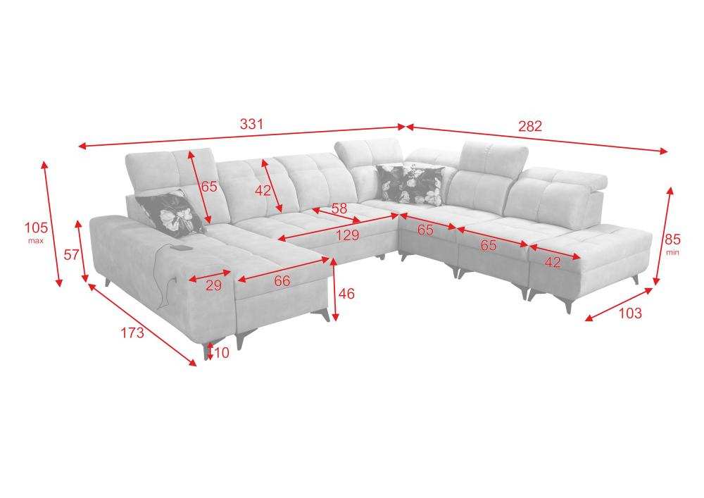 Large Double Ended Chaise Sofa