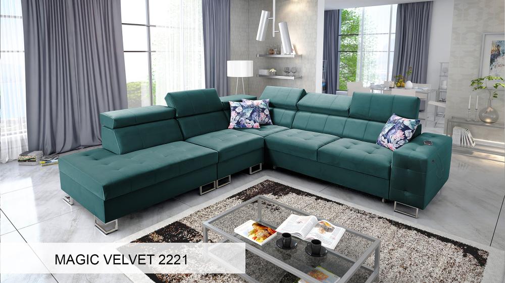 Hera IX LHF Arm Large Velvet Corner Sofa