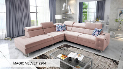 Hera IX LHF Arm Large Velvet Corner Sofa