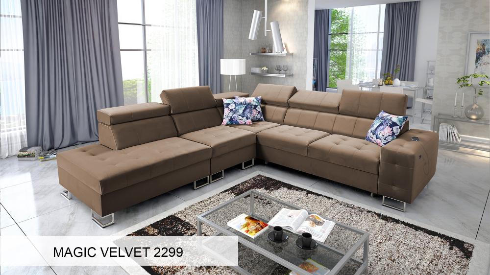 Hera IX LHF Arm Large Velvet Corner Sofa