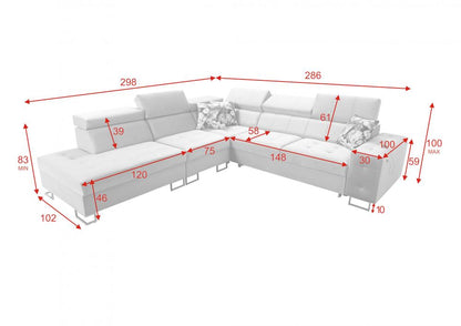 Hera IX LHF Arm Large Velvet Corner Sofa