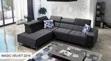Hera VII Brown Corner Sofa Bed With Chaise Storage