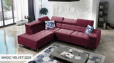 Hera VII off brown Corner Sofa Bed With Chaise Storage