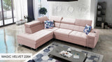 Hera VII off white Corner Sofa Bed With Chaise Storage