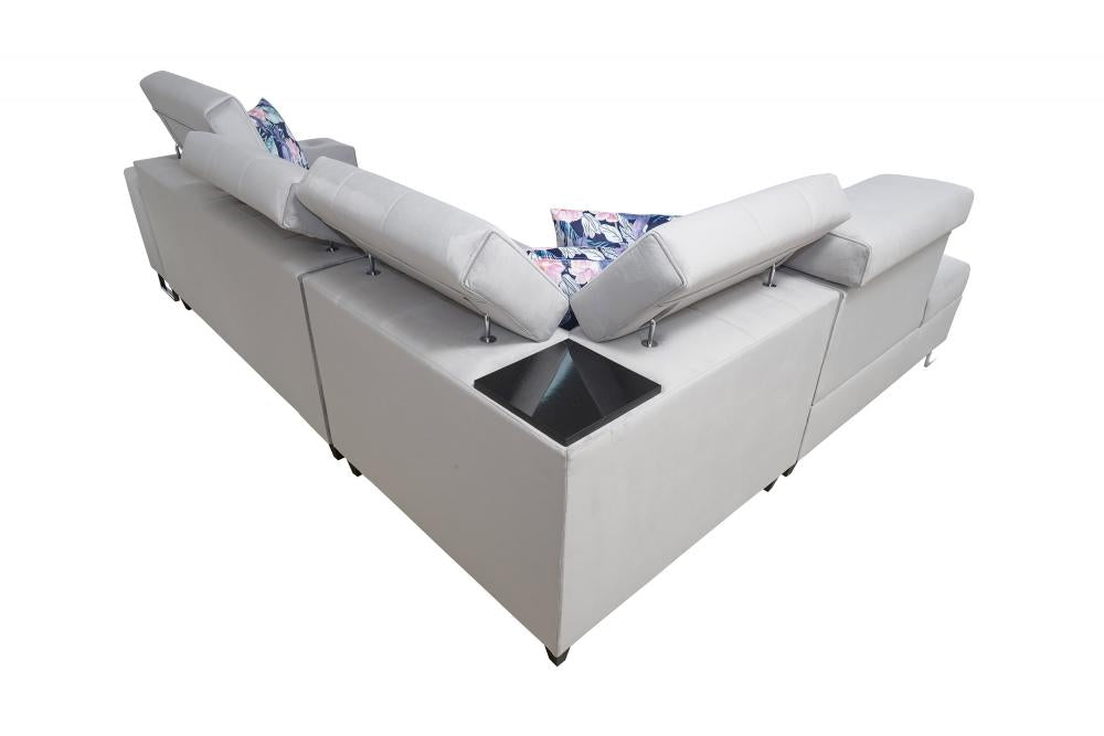 Hera VII Corner Sofa Bed With Chaise Storage back image
