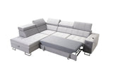 Hera VII Corner Sofa Bed With Chaise Storage image of unfolded bed