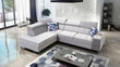 Hera VII off grey velvet Corner Sofa Bed With Chaise Storage