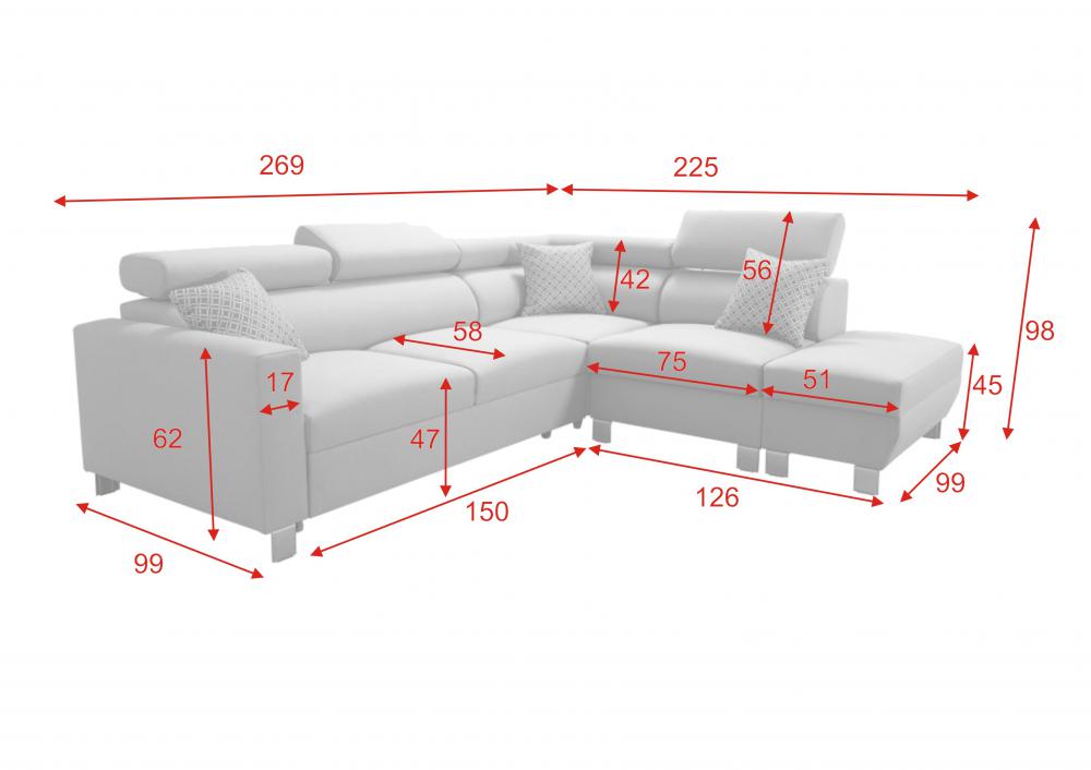 Leto III Mix corner sofa