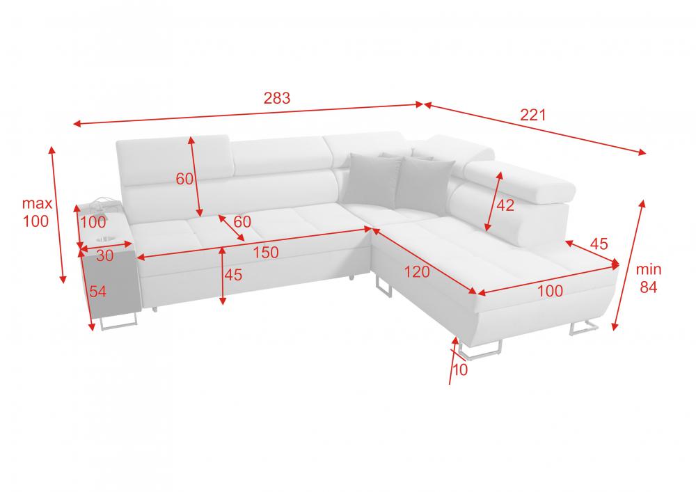 Minos VII - corner sofa bed