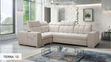 Pagana II beige fabric corner sofa