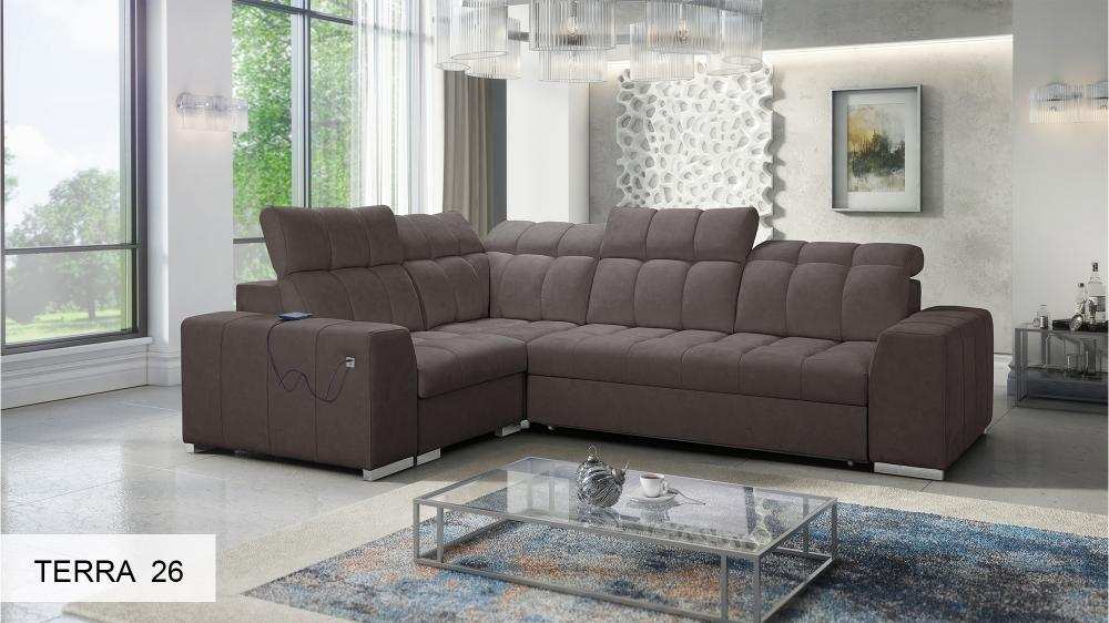 Pagana II brown corner sofa