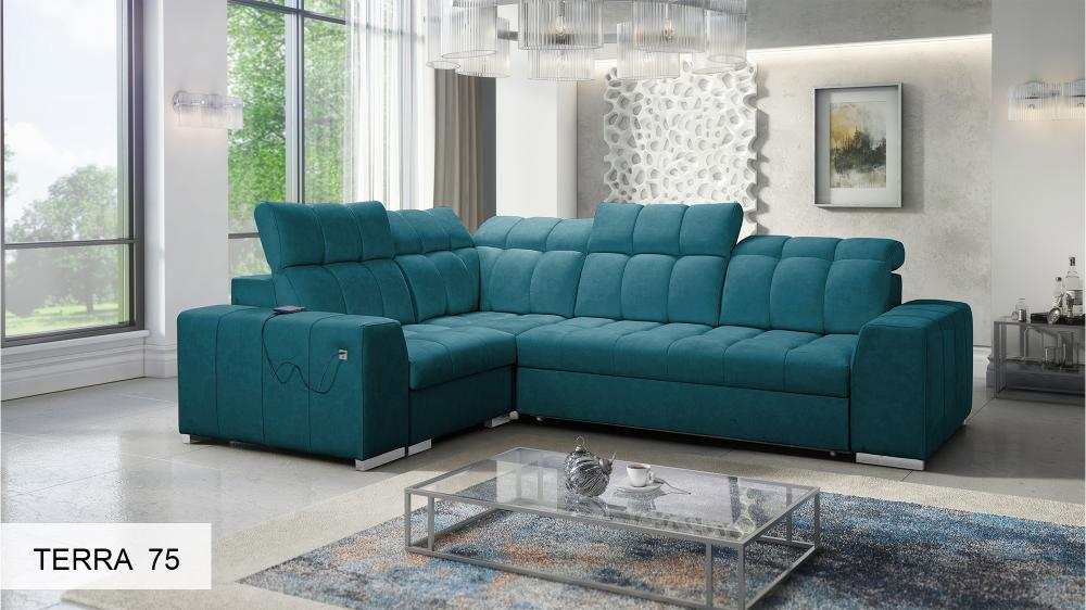 Pagana II navy corner sofa