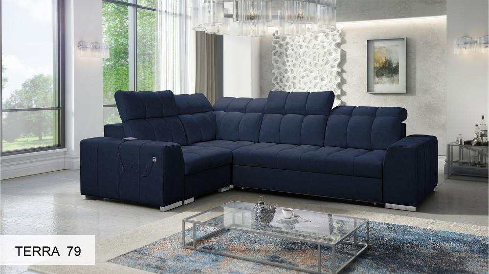 Pagana II blue corner sofa