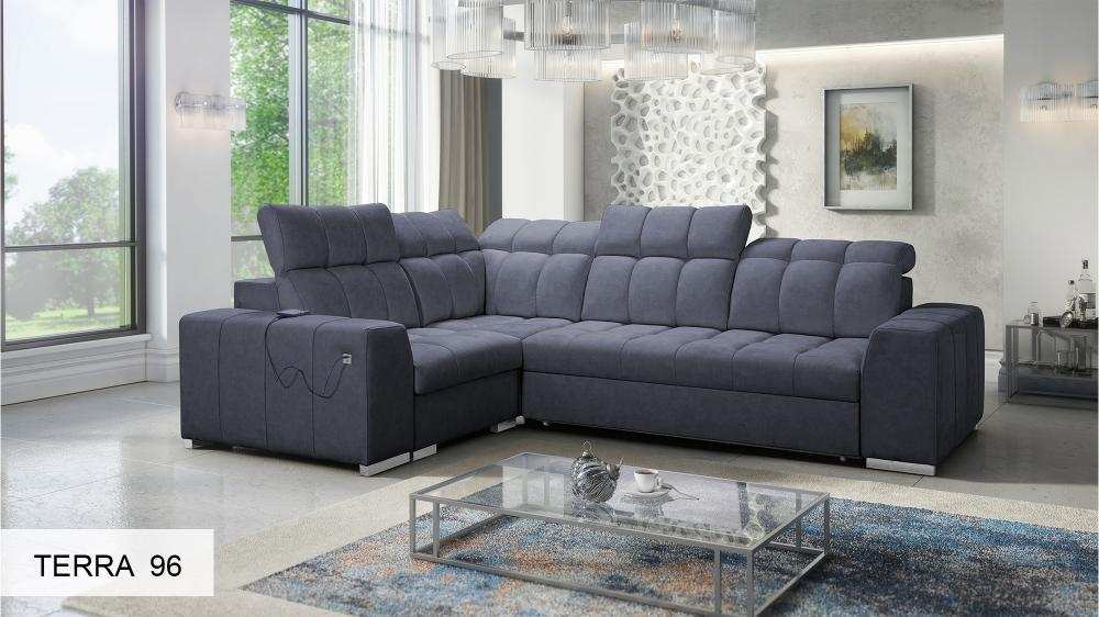 Pagana II dark grey corner sofa