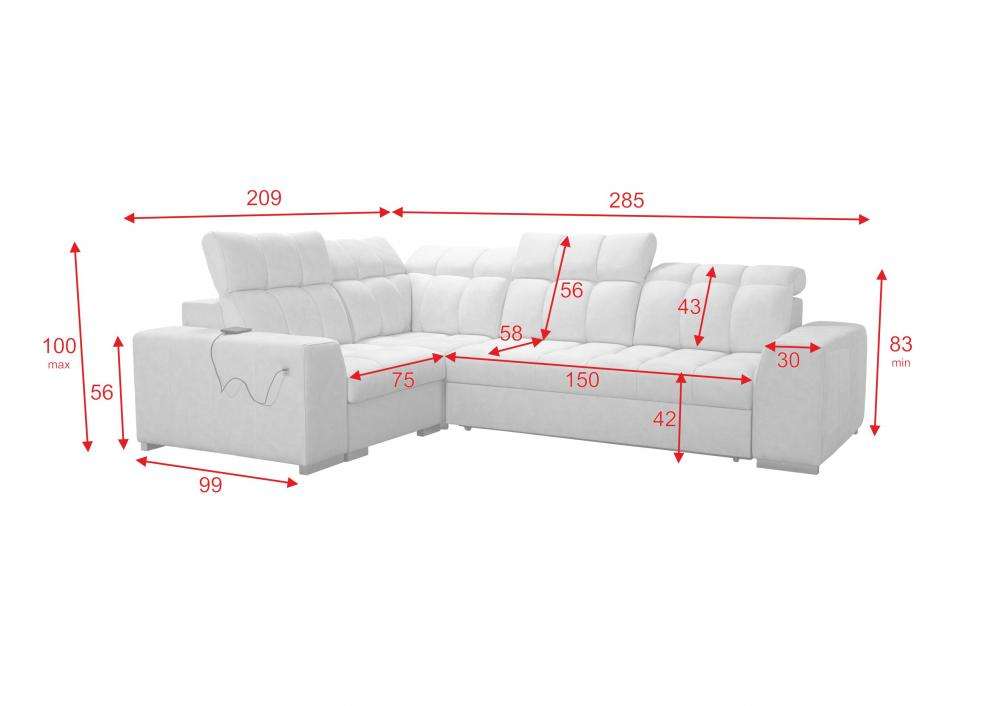 Pagana II corner sofa dimension image 2