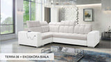 Pagana II beige and white corner sofa