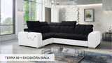 Pagana II black and white corner sofa