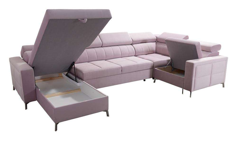 Mini LHF Storage Chaise 2 Corner 4 Sofa Bed