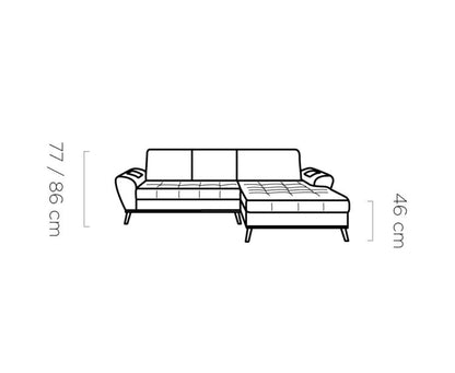 NUBO Pillow Back Chaise Sofa Bed with Storage