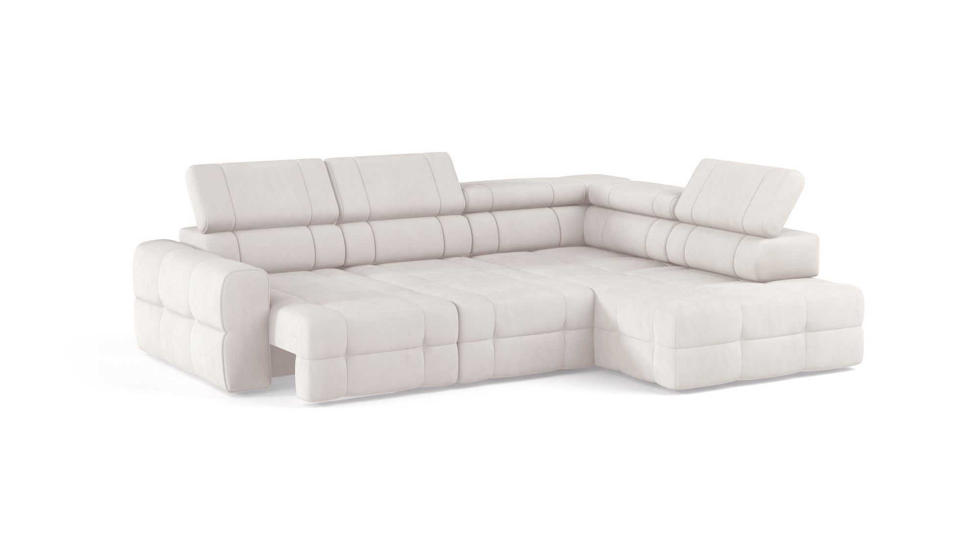 OTELLO L Fabric Corner Sofa: Electric Seat, Storage, Sleeping Surface