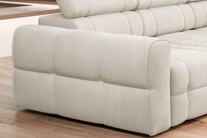 OTELLO L Fabric Corner Sofa: Electric Seat, Storage, Sleeping Surface