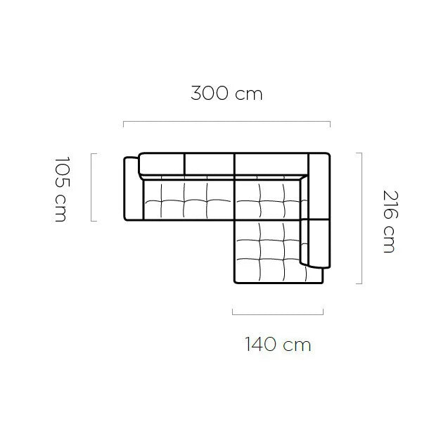 PLAZA L Corner Sofa with Electrically Extendable Seat dimension image 2