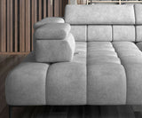 PLAZA L Grey Corner Sofa with Electrically Extendable Seat