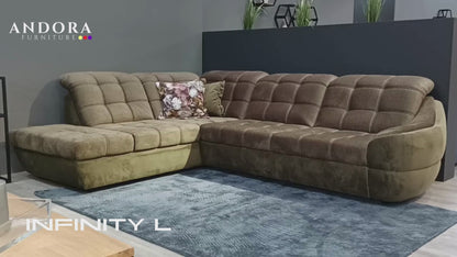 INFINITY L Chaise Corner Sofa Bed with Storage